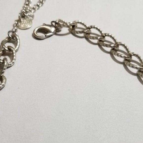 Dana Buchman Vintage Concho Silver Tone Necklace Nice Abstract - Picture 7 of 16